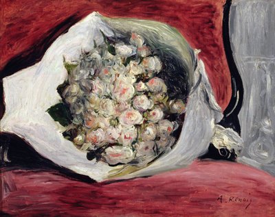 Bouquet in a theatre box, c.1878-80 by Pierre Auguste Renoir